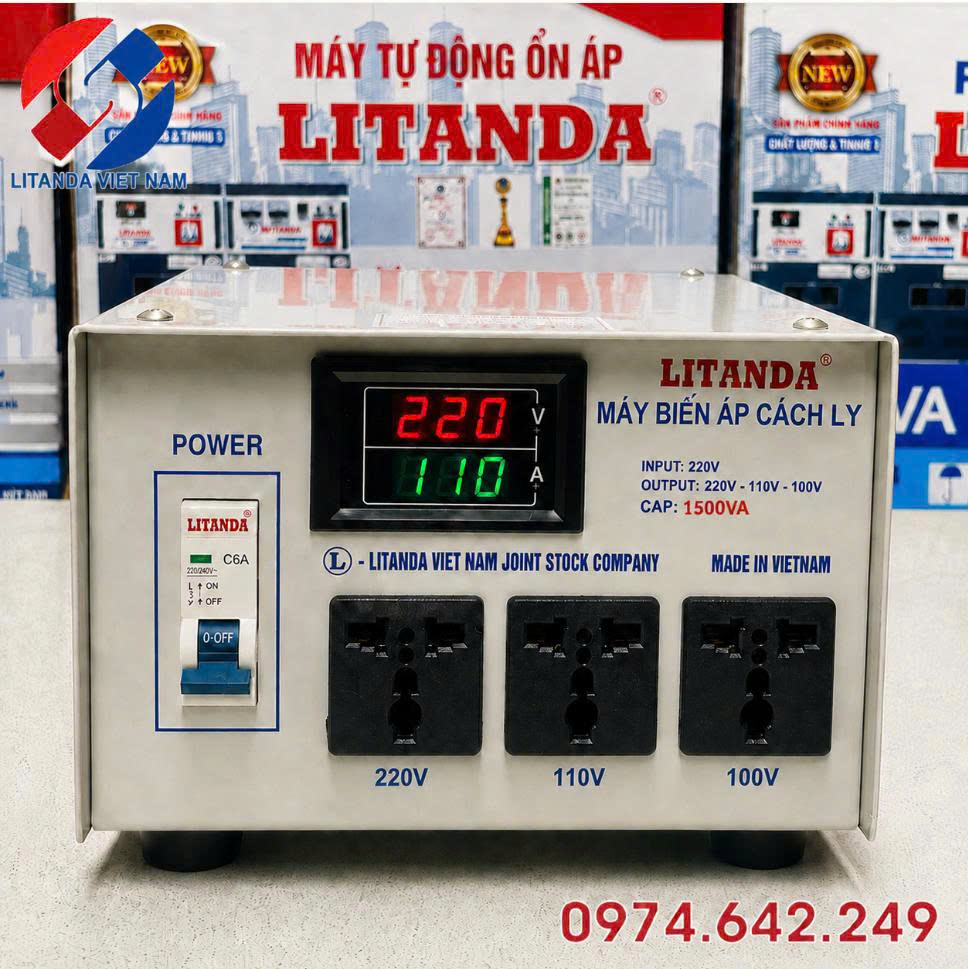 Biến áp cách ly 1500VA là thiết bị điện 1 pha công suất 1.5KVA
