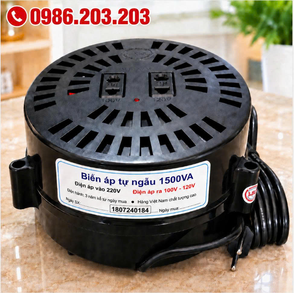 Biến Áp LiOA 1500VA là dòng biến áp đổi nguồn 1 pha có công suất 1,5KVA,