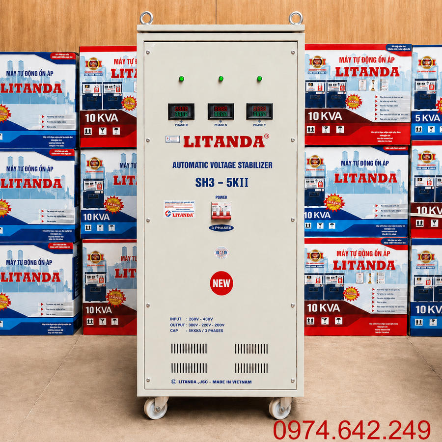 Ổn áp 5kVA 3 pha là giải pháp gọn – vừa – dễ triển khai cho nhóm tải 3 pha nhỏ, giúp ổn định điện áp