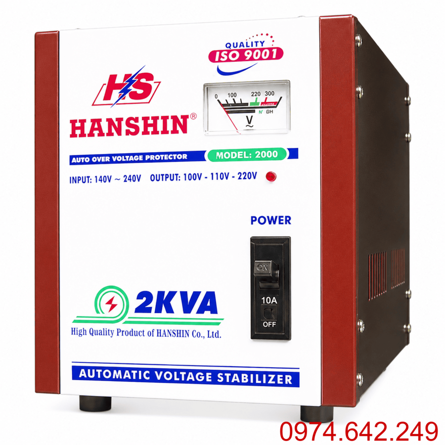 Ổn áp Hanshin 2KVA là danh mục tổng hợp các dòng ổn áp 1 pha công suất 2.000VA,