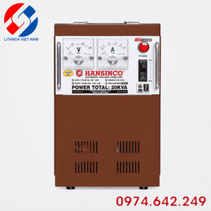 Ổn áp Hansinco 1 pha 20KVA dải 90V chuyên dùng cho khu vực điện yếu, giúp ổn định điện áp liên tục và bảo vệ an toàn cho các thiết bị điện trong gia đình hoặc văn phòng.