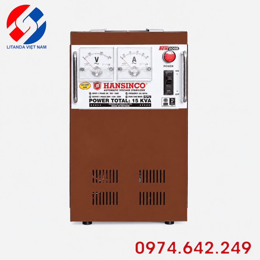 Ổn áp Hansinco 15KVA là danh mục tổng hợp các dòng ổn áp 1 pha công suất 15.000VA