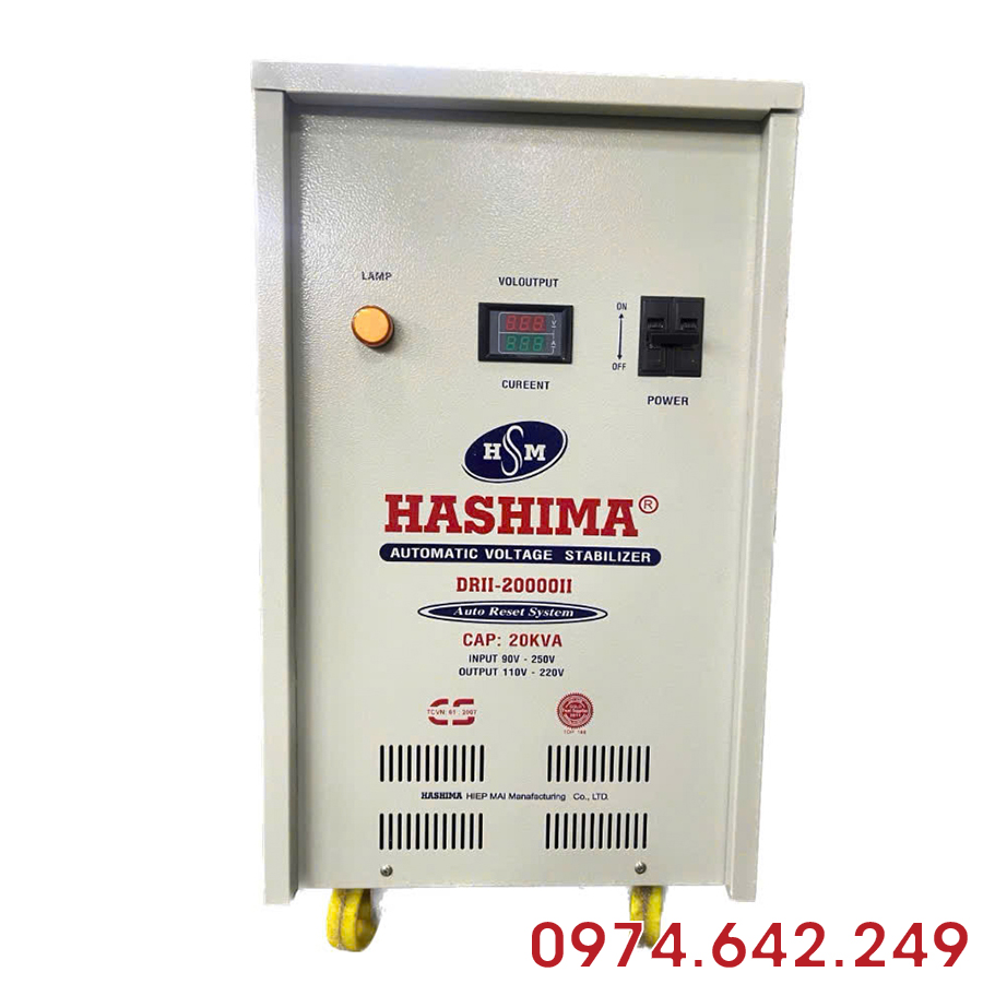 on-ap-hashima-20kva-1-pha-dai-90v Ổn Áp Hashima 20KVA 1 Pha Dải 90V dùng cho khu vực điện yếu, giúp ổn định điện áp liên tục và bảo vệ các thiết bị điện trong gia đình hoặc văn phòng.