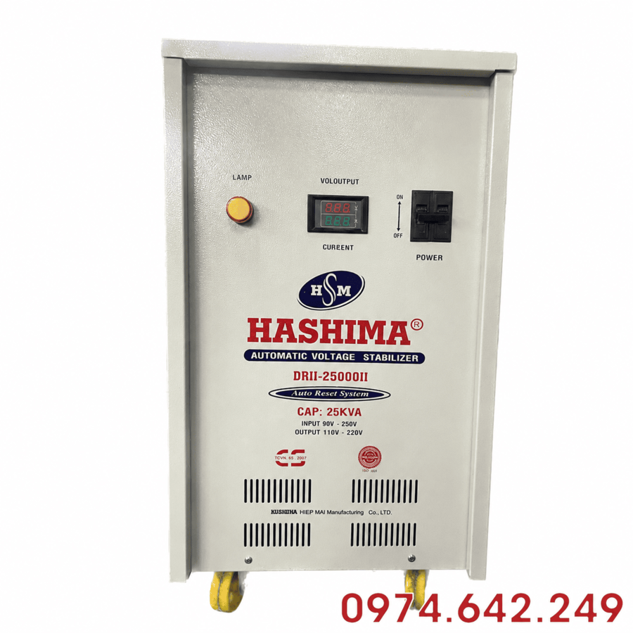 Ổn áp Hashima 25KVA là danh mục tổng hợp các dòng ổn áp 1 pha công suất 25.000VA