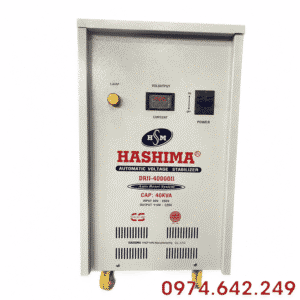 Ổn Áp Hashima 40KVA 1 Pha Dải 90V dùng cho khu vực điện yếu, ổn định điện áp và bảo vệ thiết bị điện trong gia đình, văn phòng hoặc xưởng sản xuất vừa.