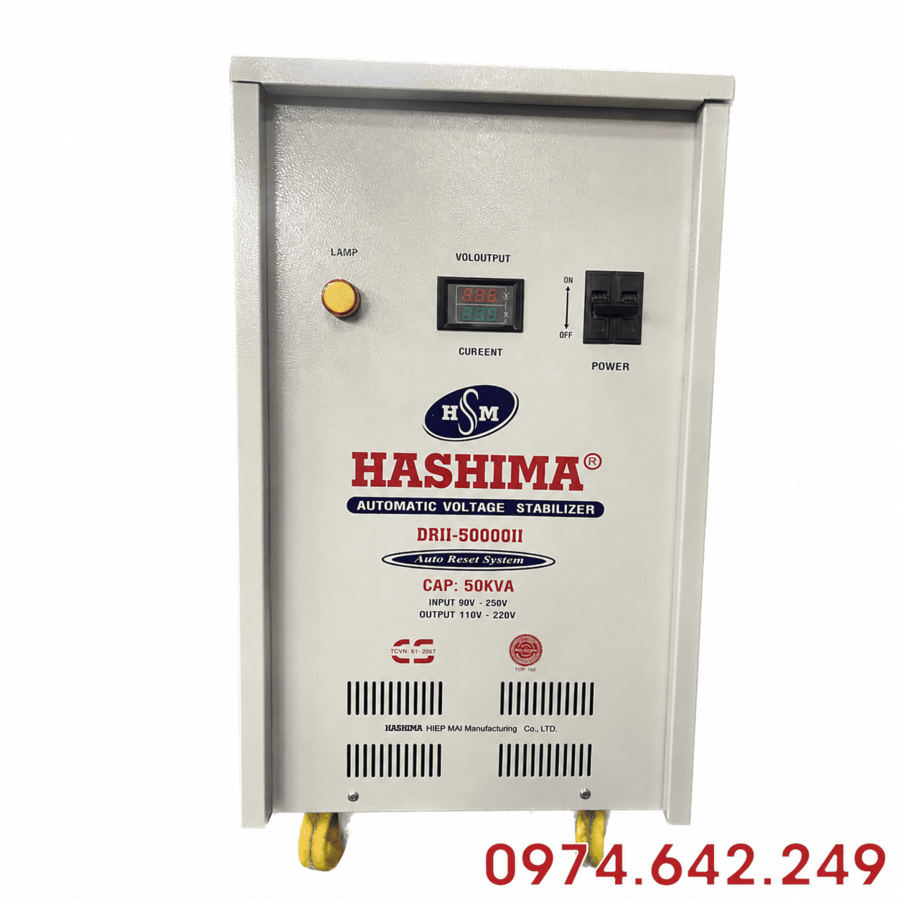 Ổn áp Hashima 50KVA là danh mục tổng hợp các dòng ổn áp công suất 50.000VA