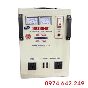 Ổn Áp Hashima 7.5KVA 1 Pha Dải 90V chuyên dùng cho khu vực điện yếu, giúp ổn định điện áp liên tục và bảo vệ an toàn cho các thiết bị điện trong gia đình.