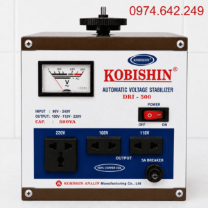 Ổn Áp Kobishin 0.5KVA 1 Pha Dải 90V chuyên dùng cho khu vực điện yếu, ổn định điện áp và bảo vệ các thiết bị điện công suất nhỏ như máy tính, tivi nhỏ