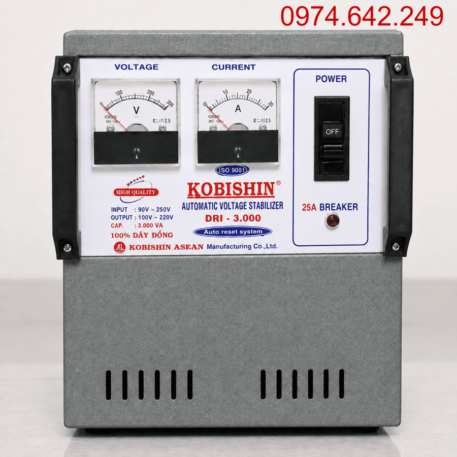 Ổn áp Kobishin 3KVA là danh mục tổng hợp các dòng ổn áp 1 pha công suất 3.000VA