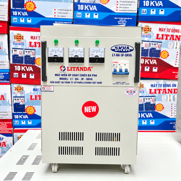 Biến áp 5KVA 3 pha chuyên dùng đổi nguồn điện, cung cấp nguồn điện 3 pha ổn định cho các máy móc, thiết bị công nghiệp và mạch điều khiển.