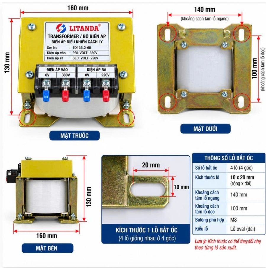 Biến áp trần cách ly 650VA chuyên dùng chống giật, lọc nhiễu và cung cấp nguồn điện an toàn, ổn định cho các thiết bị điện dân dụng và công nghiệp.