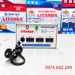 Biến áp tự ngẫu Litanda 1 pha 1500VA DN015 chuyên dùng đổi nguồn điện, cung cấp nguồn điện chuẩn cho các thiết bị điện dân dụng nhập khẩu.