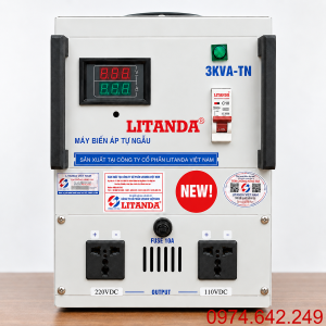 Biến áp đổi nguồn 3KVA vào 220VAC ra 220VDC/110VDC dùng chuyển đổi dòng điện xoay chiều sang một chiều, cung cấp nguồn điện cho các thiết bị chuyên dụng.