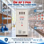 Ổn áp 3 pha cho trang trại dùng duy trì nguồn điện ổn định, bảo vệ hệ thống máy móc chăn nuôi, tưới tiêu và thiết bị điện công suất lớn.