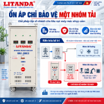 Ổn áp 3 pha lắp trước tủ điện tổng chuyên dùng bảo vệ toàn diện hệ thống, cấp nguồn ổn định cho toàn bộ phụ tải ngay từ đầu nguồn.