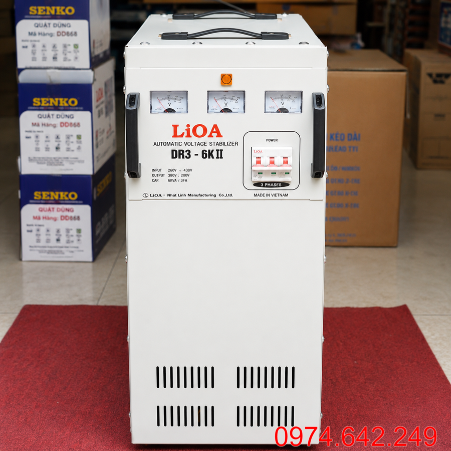Ổn áp LiOA 6KVA 3 pha là nhóm thiết bị ổn định điện áp dành cho các hệ thống sử dụng điện 3 pha