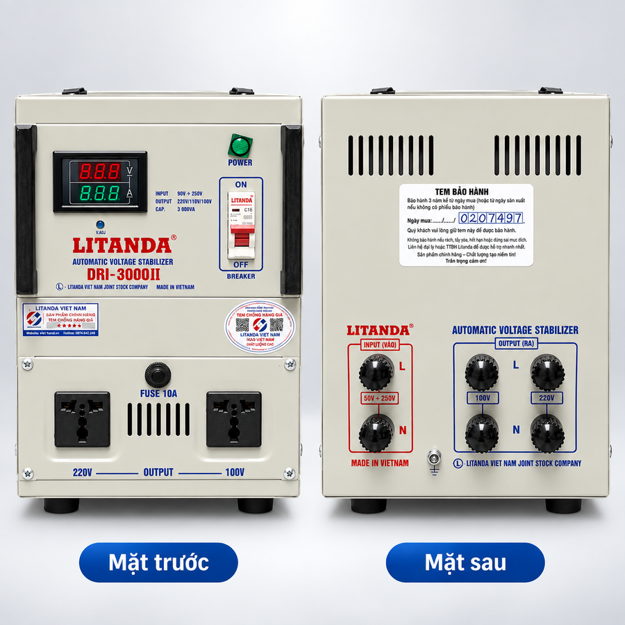 Ổn áp servo và ổn áp điện tử, so sánh hai công nghệ điều áp phổ biến, giúp phân biệt cơ chế mô-tơ chổi than với mạch điện tử tự động.