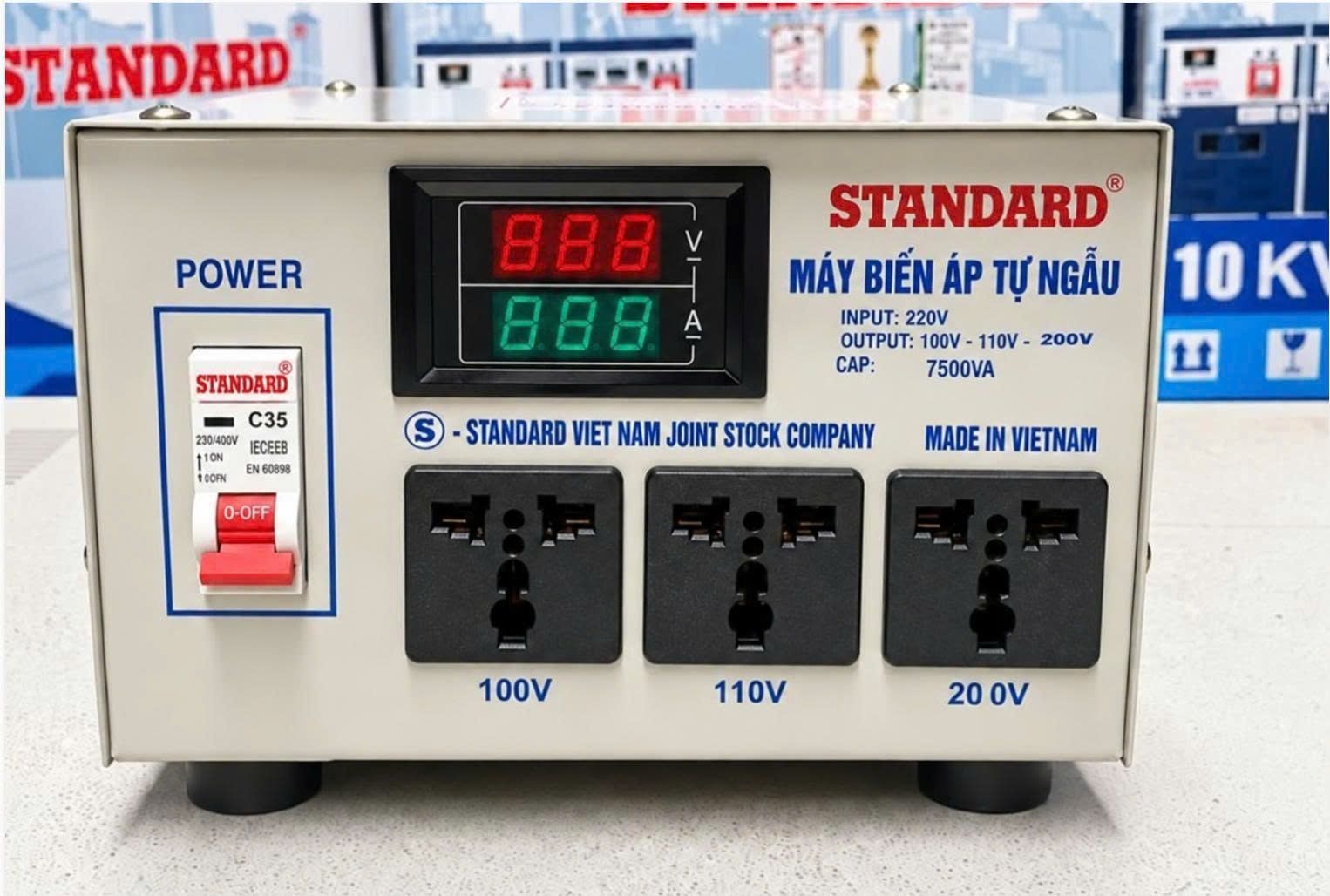Biến áp Standard 7.5KVA vào 220V ra 200V, 120V, 110V, 100V