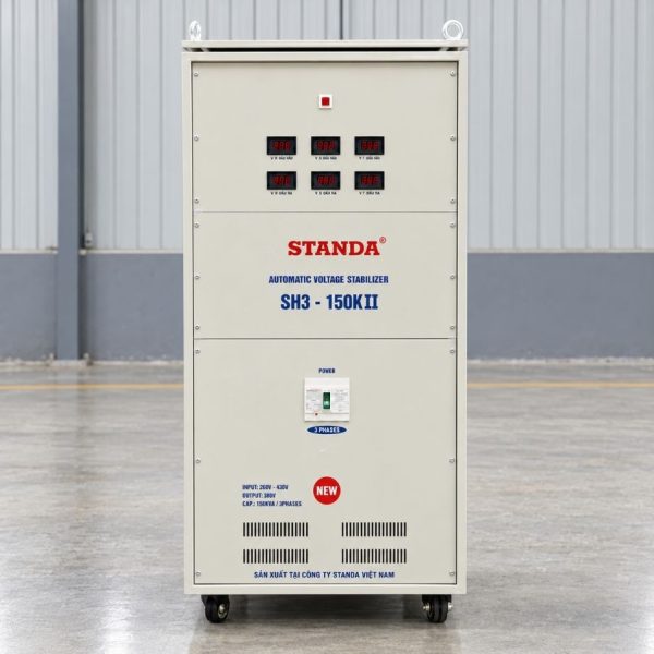 on-ap-standa-3-pha-150kva-sh3-150kii-260v Ổn áp Standa 3 pha 150KVA SH3-150KII giúp cân bằng nguồn 380V, bảo vệ thiết bị điện công nghiệp, chống sốc áp, quá tải và nâng cao tuổi thọ máy móc