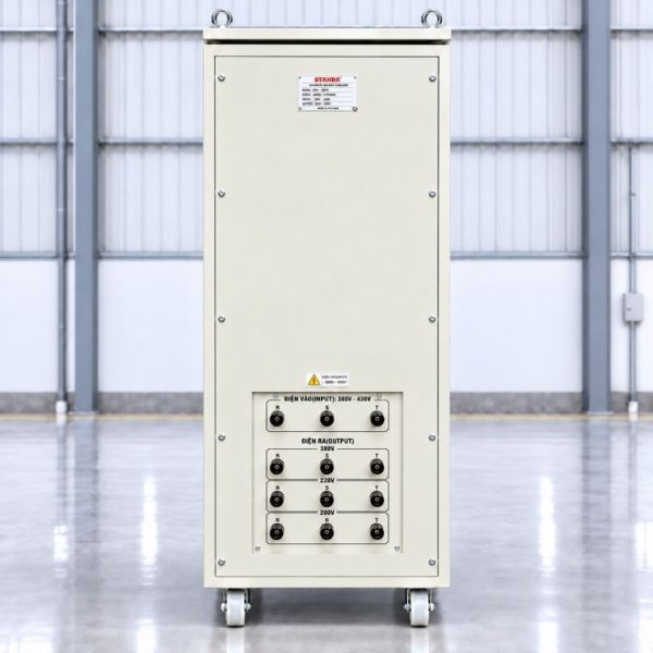 on-ap-standa-3-pha-30kva-dr3-30kii-mat-sau Ổn áp Standa 3 pha 30KVA DR3-30KII dùng kéo điện yếu, ổn định nguồn 380V, chống quá tải, ngắn mạch và bảo vệ hệ thống thiết bị vận hành an toàn, bền bỉ