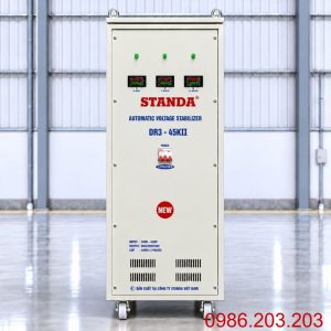 Ổn áp Standa 3 pha 45KVA DR3-45KII dùng kéo điện yếu, ổn định nguồn 380V, chống quá tải, ngắn mạch và bảo vệ hệ thống thiết bị vận hành an toàn, bền bỉ