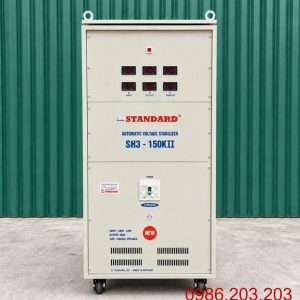 Ổn áp Standard 3 pha 150KVA SH3-150KII chuyên dùng ổn định điện áp tự động, chống quá tải, ngắn mạch, nâng cao độ bền và bảo vệ các thiết bị điện.