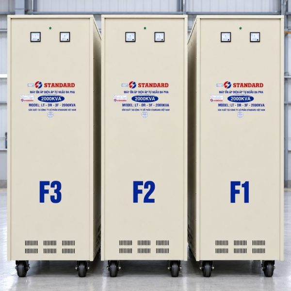 Ổn áp Standard 3 pha 2000KVA NM-2000K/3II chuyên dùng ổn định điện áp tự động, chống quá tải, ngắn mạch, nâng cao độ bền và bảo vệ các thiết bị điện.
